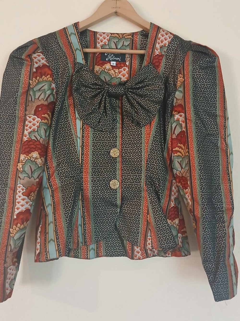 Vintage Harrison Holman Cropped Blazer with Bow Women's Size 6
